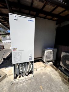 北九州市小倉南区で行ったエコキュート交換工事の施工後の様子